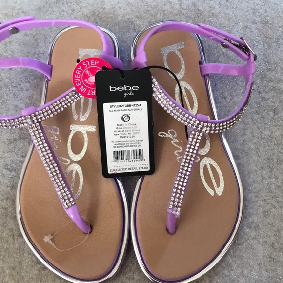 purple flip flops with rhinestones